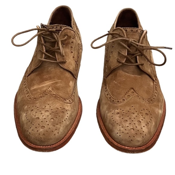 MAGNANNI Brown Medallion Suede Leather Wingtip Lace up Cap Toe Oxford Men's 11.5